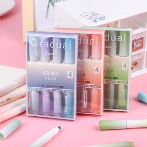 Three sets of 4-pack gradient highlighter pens in pastel eye-protection colors for journaling