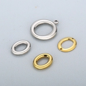 Stainless Steel Hollow Oval Round Charms Pendants DIY Jewelry Making Connectors For Necklaces Earrings Minimalist High Polished