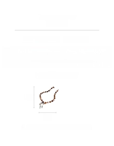 Detailed size chart of vintage beaded stone necklace with heart pendant and dimensions