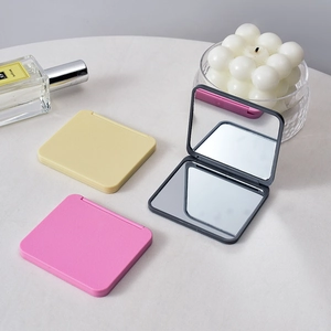 Portable Folding Makeup Mirror Double Sided High Definition Compact Pocket Handheld Travel Square ABS Plastic Vanity