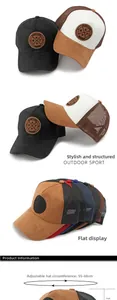 Detail der Mesh-Baseballkappe mit Enjoy Life Stickerei und verstellbarer Schnalle
