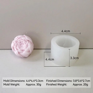 Macro detail of a 3D flower silicone mold for handmade soap and peony shaped candles
