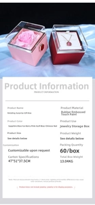 Detailed view of rotating jewelry gift box made of premium soft-touch finish material