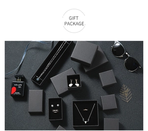 Luxe matte black jewelry gift box set with necklace ring inserts and velvet lining