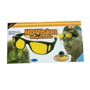 HD Vision Night Vision Wrap Around Glasses with yellow high definition lenses and UV protection