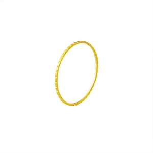 Minimalist 18k gold plated stainless steel ring with geometric square textured band