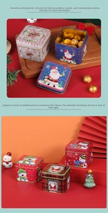 Macro view of Christmas tin box interior showing golden anti-rust coating and patterns