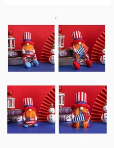 Detail showing four styles of Independence Day gnomes with long and short legs designs