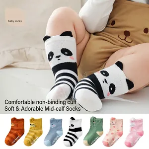 Class A cartoon animal baby socks featuring anti-slip soles and various 3D character designs