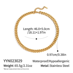 Details zu Abmessungen der schweren goldenen Gliederkette aus rostfreiem Edelstahl