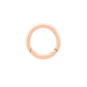 Makro-Detail des roségoldenen Hufeisen-U-Verschlusses mit sicherem Scharniergelenk