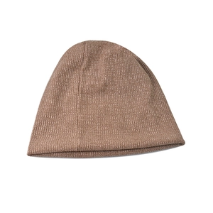 Classic brown ribbed knit beanie hat for men and women, stylish winter warm headwear