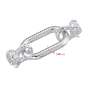 Macro view of silver jewelry lobster clasp with 3.0mm wire diameter specification
