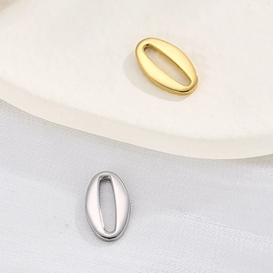 Pendentifs ovales minimalistes en acier inoxydable doré et argenté avec forme évidée