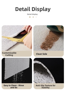 Detailansicht der grauen PVC-Türmatte mit rutschfester Textur und einfacher Reinigung