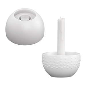 Stampo per candele a forma di cuore in silicone bianco con trama a rilievo per il fai-da-te
