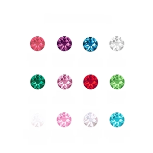 Détails des 12 pierres de naissance rondes avec un éclat brillant en zircone