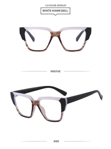 Detailed view of White Hawksbill TR90 square glasses frames from positive and side angles