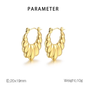 Détails techniques des boucles d'oreilles en U dorées avec dimensions et poids précis