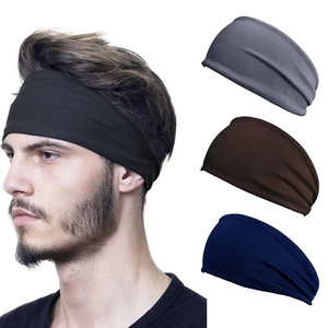 Sports Headband Sweatband Elastic Polyester Spandex Breathable Ruched For Running Yoga Fitness Workout Solid Color Hair Band
