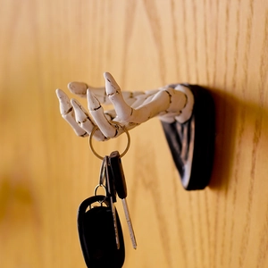 White skeleton hand wall hook resin skull bone hanger for keys and bags decor