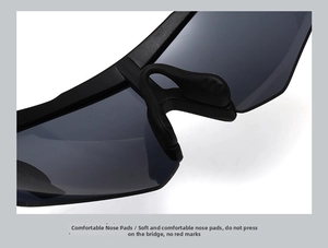 Detail of soft silicone nose pads on black tactical goggles for comfortable all-day wear