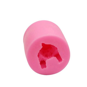 Pink silicone 3D bow bear mold for handmade soap candle making and resin casting