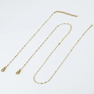 Minimalist 18K gold plated stainless steel lip chain necklaces with lobster clasp