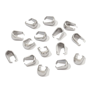 Pendant Clasp Connectors Stainless Steel Pinch Bails DIY Jewelry Making Melon Seed Buckle For Necklace Bracelet Findings