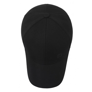 Casquette de baseball noire minimaliste avec structure à six panneaux et visière courbée