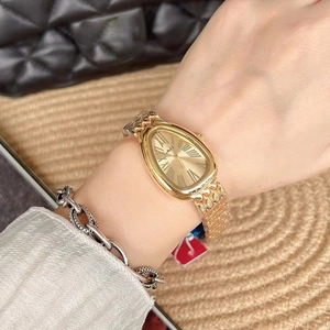 Women Quartz Watch Snake Head Case Stainless Steel Band Waterproof Elegant Fashion Timepiece With Roman Numerals