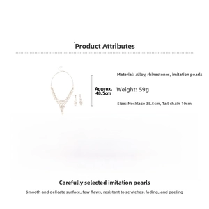 Spécifications détaillées du parure bijoux avec collier fleur et boucles d'oreilles