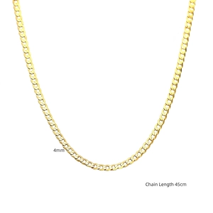 Minimalist 925 sterling silver 4mm cuban link chain necklace with 45cm length