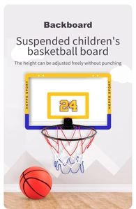 Verstellbarer Kinder Basketballkorb mit Rückwand und Ball für das Indoor-Türspiel