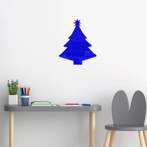 Blue acrylic mirror Christmas tree wall stickers for nursery and modern home decoration
