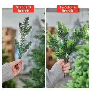 Rami lussureggianti per albero di Natale in PE in verde a tinta unita e bicolore naturale