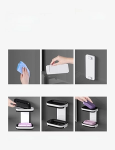 Step-by-step guide for wall-mounted double-layer soap holder drill-free installation