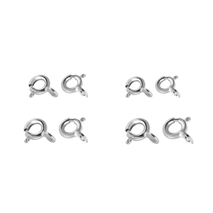 Set of 8 S925 sterling silver spring ring clasps for DIY jewelry making and necklace repair