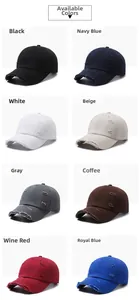 Distressed vintage baseball caps in eight washed colors with ripped detail design