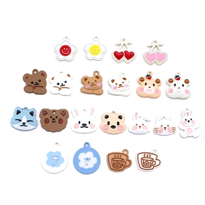 Frosted white DIY resin charms in cute animal and floral shapes for jewelry making