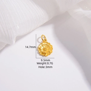 Pendentif fleur de lotus en argent S925 avec des dimensions de 14,7 mm sur 9,5 mm