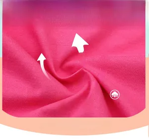 Close-up of hot pink cotton fabric for girls' dress showing breathable knit texture