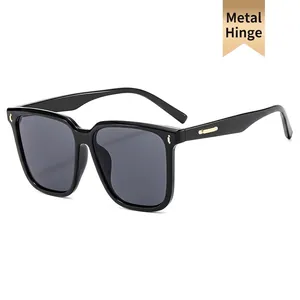 Oversized Square Sunglasses UV400 Protection PC Frame AC Lens Metal Hinge Retro Fashion Trendy Eyewear Women Men