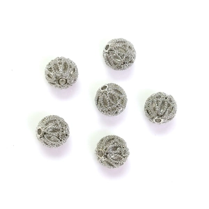Lot de six perles creuses en or 14 carats avec texture stardust pour bijoux DIY