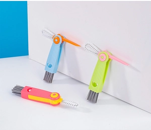 Foldable 3-in-1 multifunctional cleaning brush set for bottle gaps and cup lids