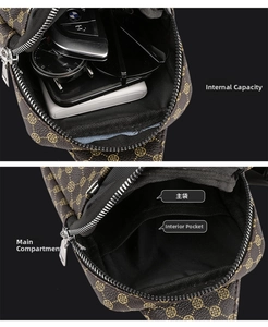 Detalle del interior de gran capacidad con bolsillos para móvil y accesorios