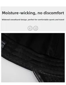 Detail of the widened sweatband design and precision stitching inside the baseball cap