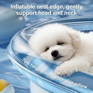 Letto ad acqua rinfrescante per animali con cuscino protettivo da 7cm per cuccioli