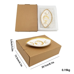 Detailed dimensions and weight of the evil eye ceramic tray with lunar phases patterns