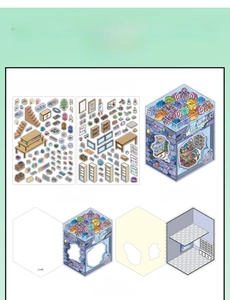 DIY scenery sticker set with PET stickers and folding cardstock for scrapbooking